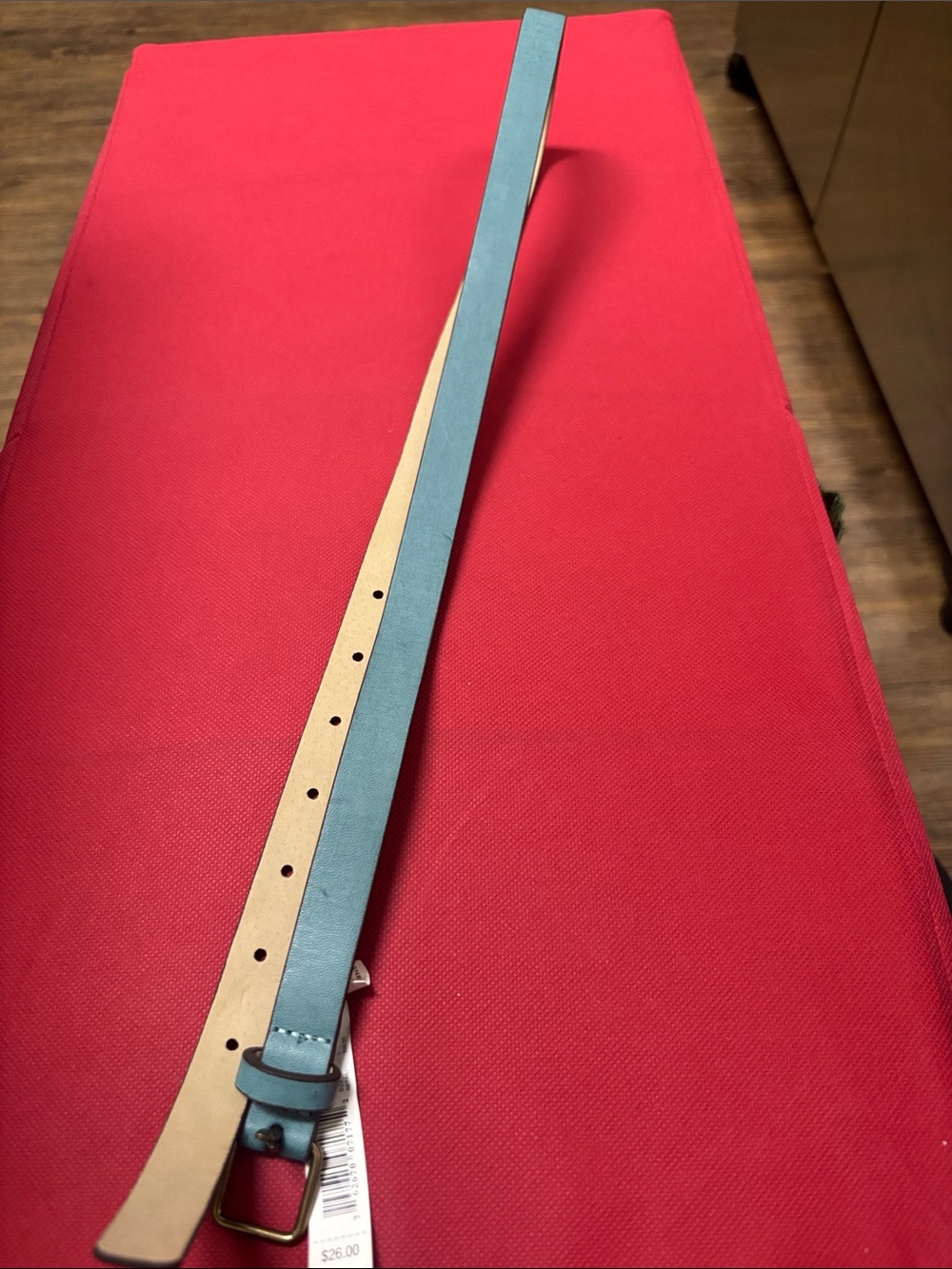 Kohl's Teal and Tan women Belt with Metal Buckle and Man made material